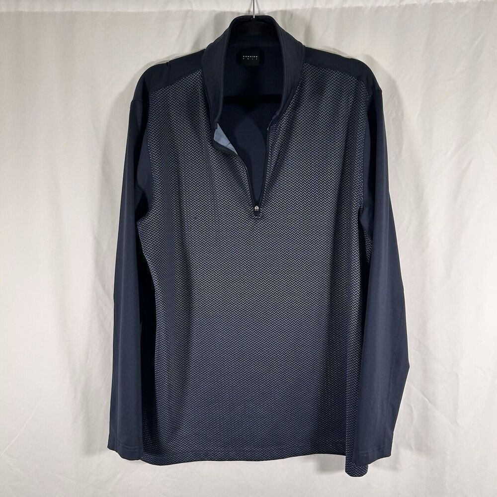 Dunning Golf Sweater men's XL Navy Blue Turtleneck 1/4 Zip Long Sleeve Pullover